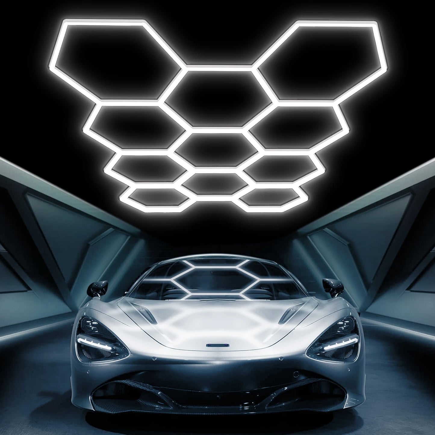 MIXJOY Hexagon Led Garage Lights Hex Grid Ceiling Fixtures