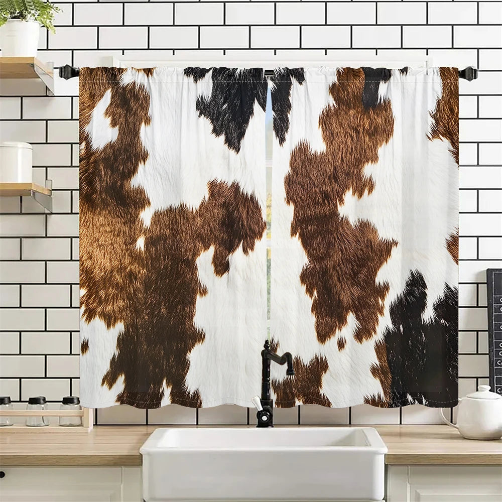 AnhuiCraft of Weaving Cowhide Print Curtains Living Room