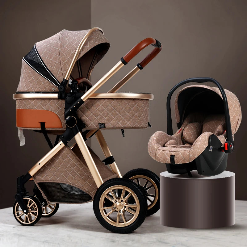 Certification Luxury 3 In 1 Baby Stroller Pushchair