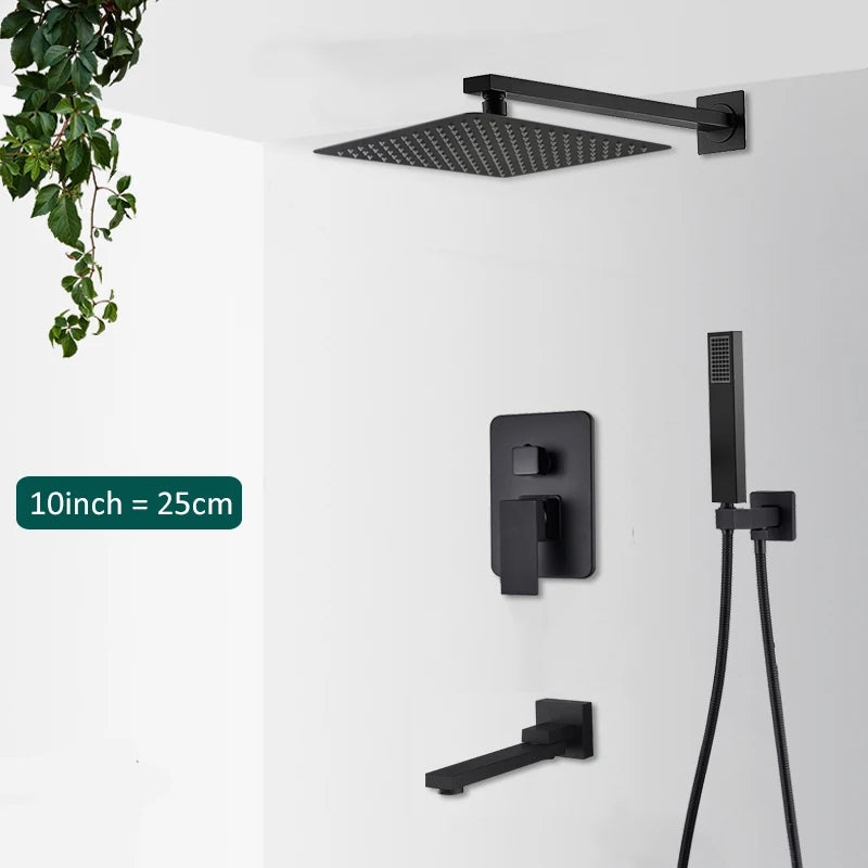 Quyanre Concealed InWall Digital Shower Faucet System With Tub Spout