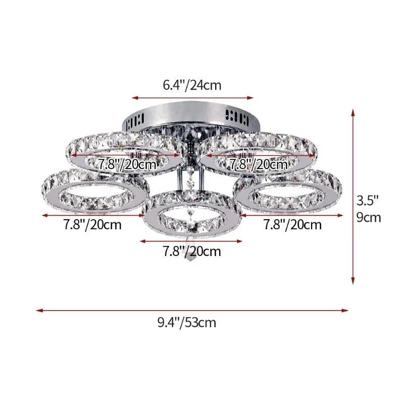VETRULUS Modern K9 LED Crystal Ceiling Lamp Chandelier Pendant Smart