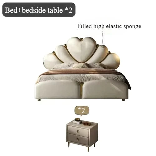 DUTRIEUXCN Nordic Style Bed Frame With Headboard Lux