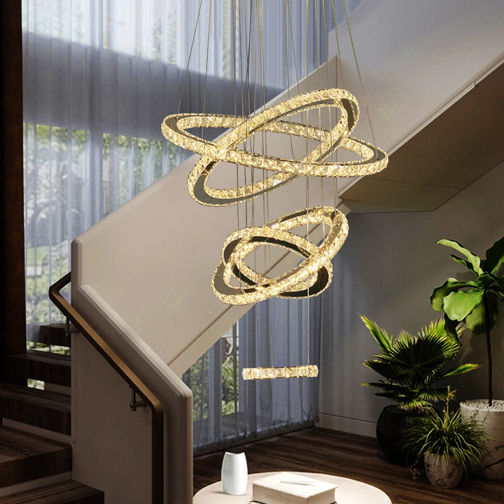 Vinilky Crystal Chandelier Modern Pendant Light Living Room
