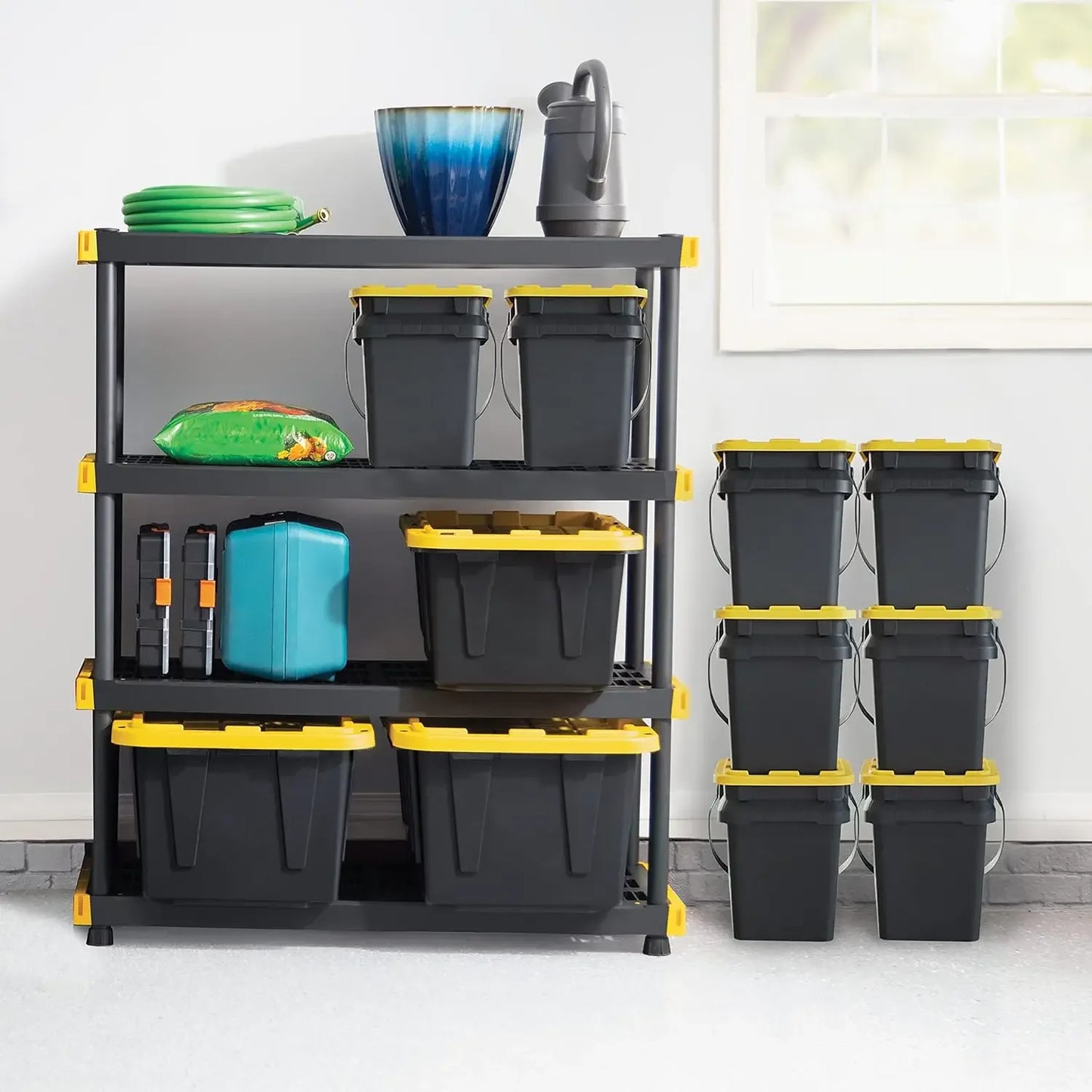 XMSJH Shelving Unit and Heavy Duty Storage Containers
