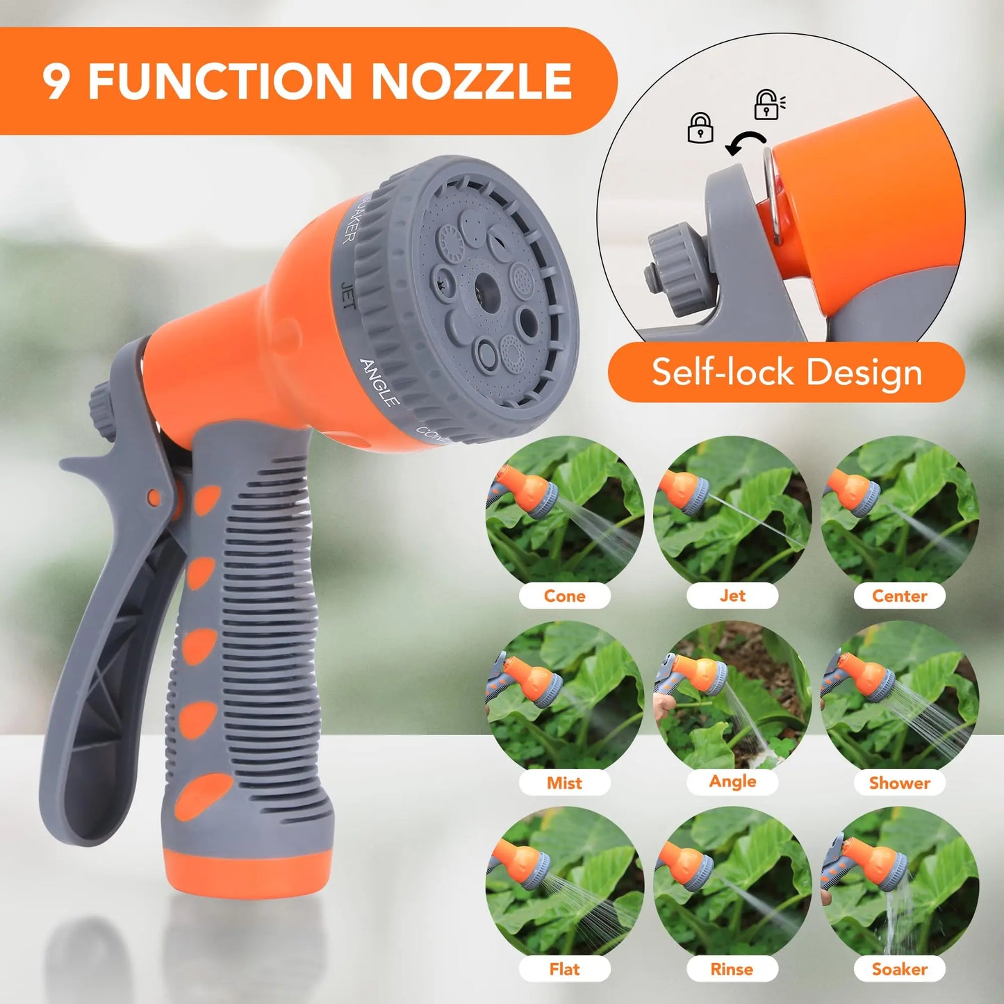 Hignconcerned Chemical Garden Hose Reel with Sprayer