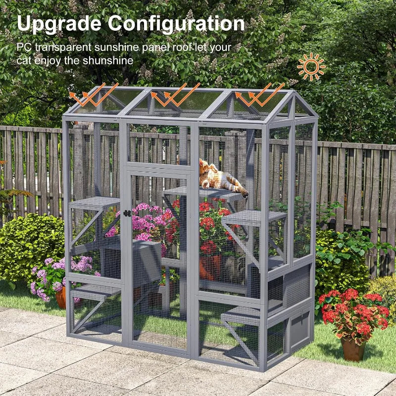 Hign-concerned Catio Outdoor Cat Enclosure Multiple Cats