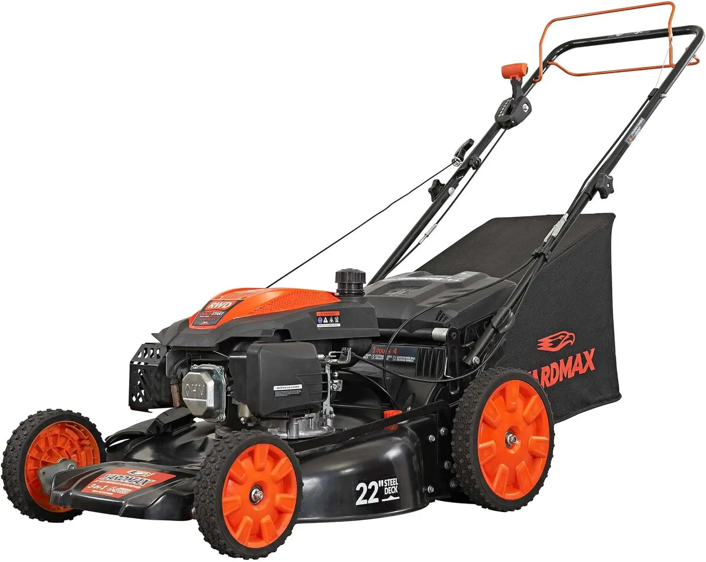 XMSJ Gas Lawn Mower Pace 201cc 6 Speed CVT High Wheel RWD