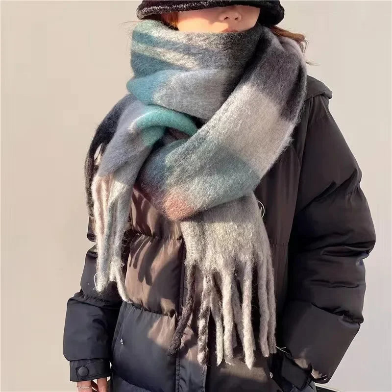 SENAIFEICN Winter Thick Warm Scarf Women Polyester Shawl