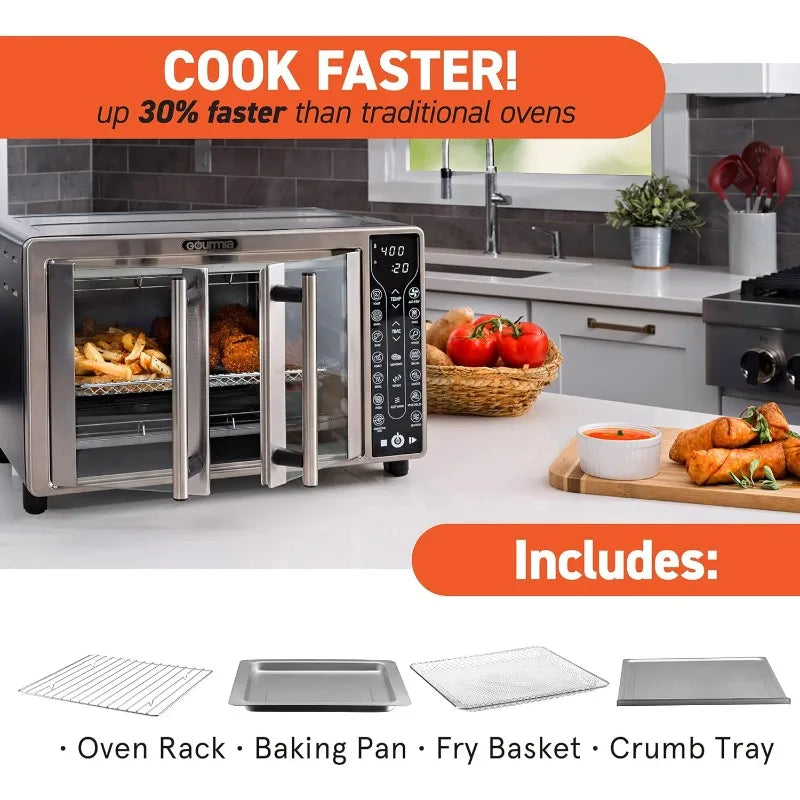 XMSJ Toaster Oven Air Fryer Combo 17 Presets French Door