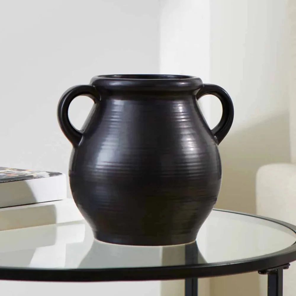 Hign-concerned Ribbed Ceramic Vase For Home Decor Accent