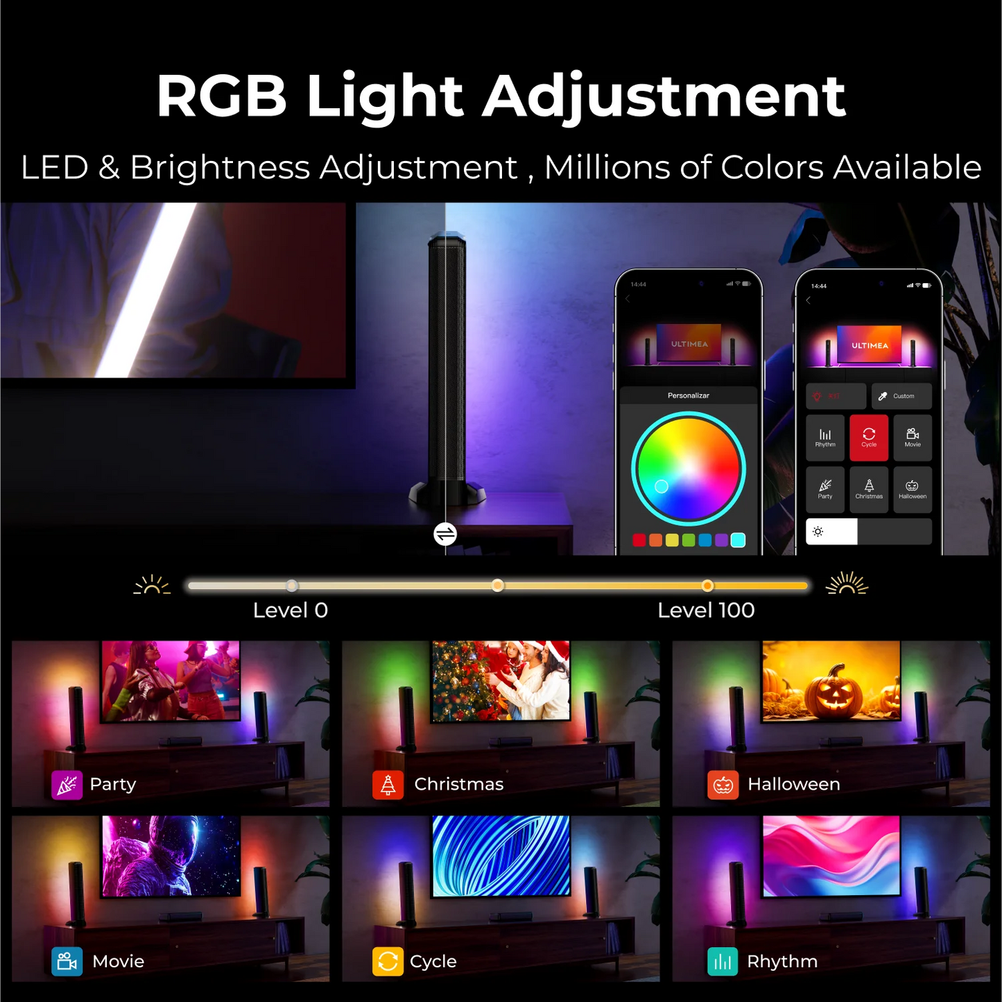 ULTIMEA 7.1 Surround Sound Bar With Subwoofer And RGB App