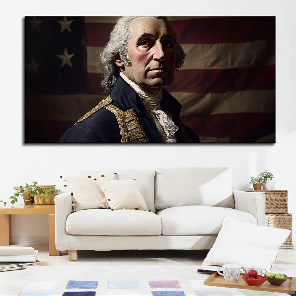 Hign-concerned George Washington American Flag Interior