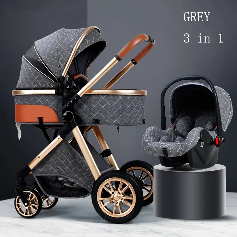 Certification Luxury 3 In 1 Baby Stroller Pushchair