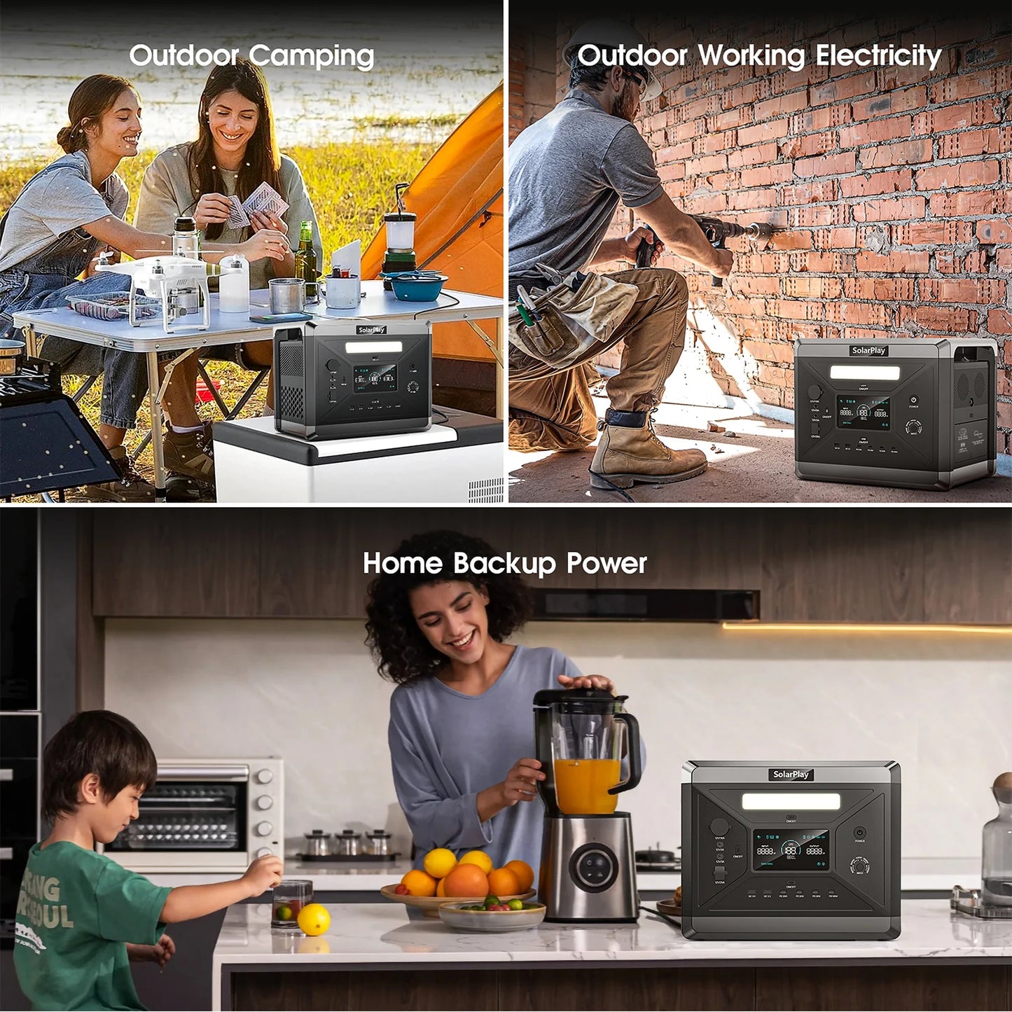 SOLARPLAY Q2501 Portable Power Station 2160Wh LiFePO4