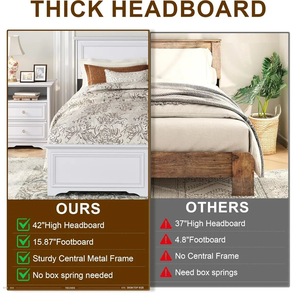 DAFIFY Platform Bed Frame With Headboard And Storage Drawers