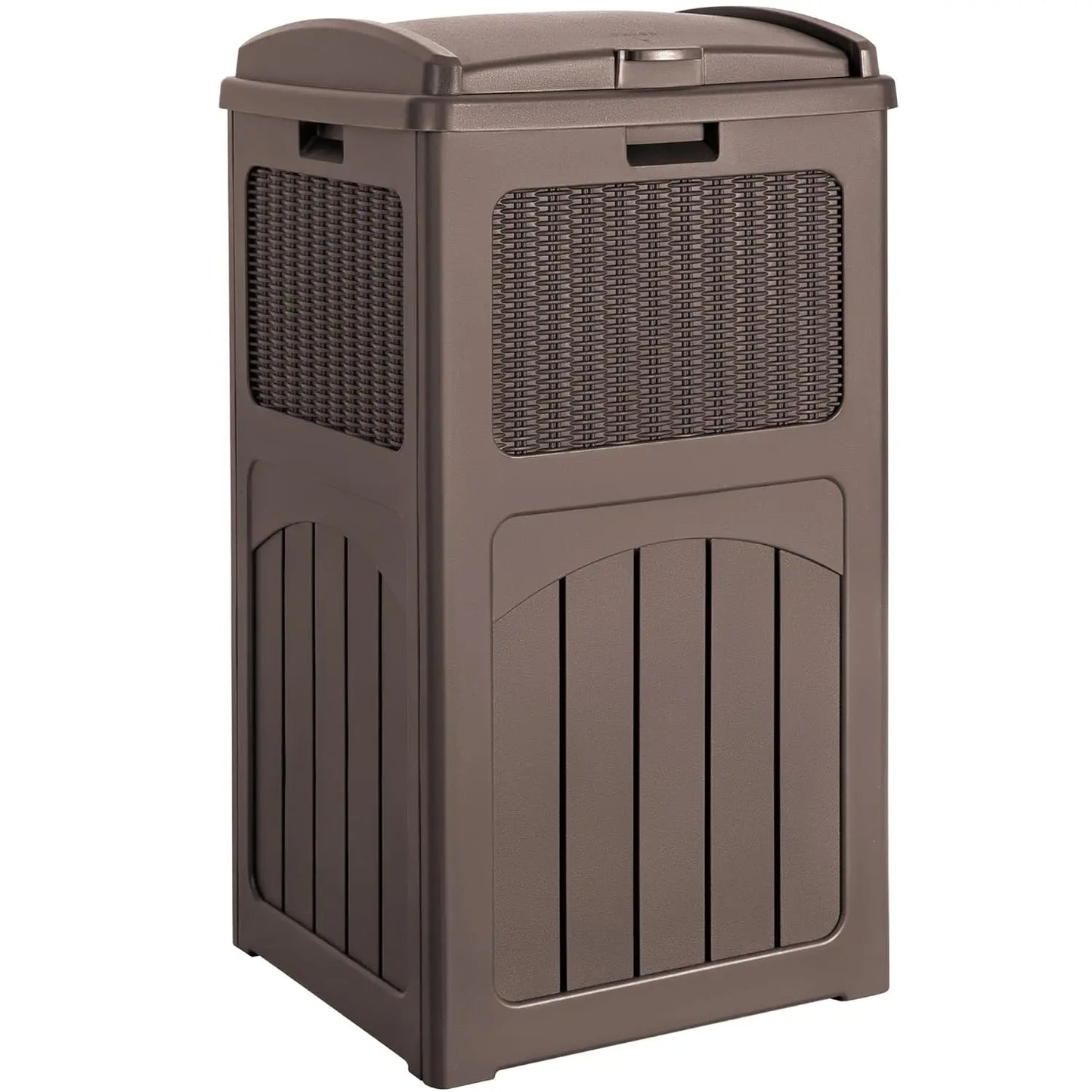 Hign-concerned Outdoor Dual Lid Resin Trash Bin Heavy Duty