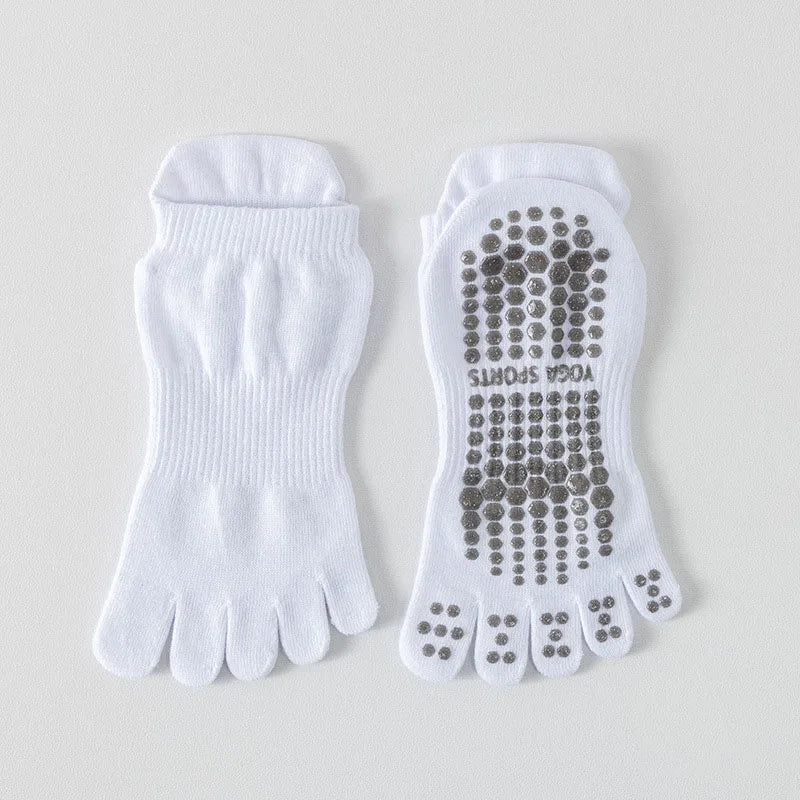 NONECN Full Toe Yoga Socks For Women Cotton Silicone Grip
