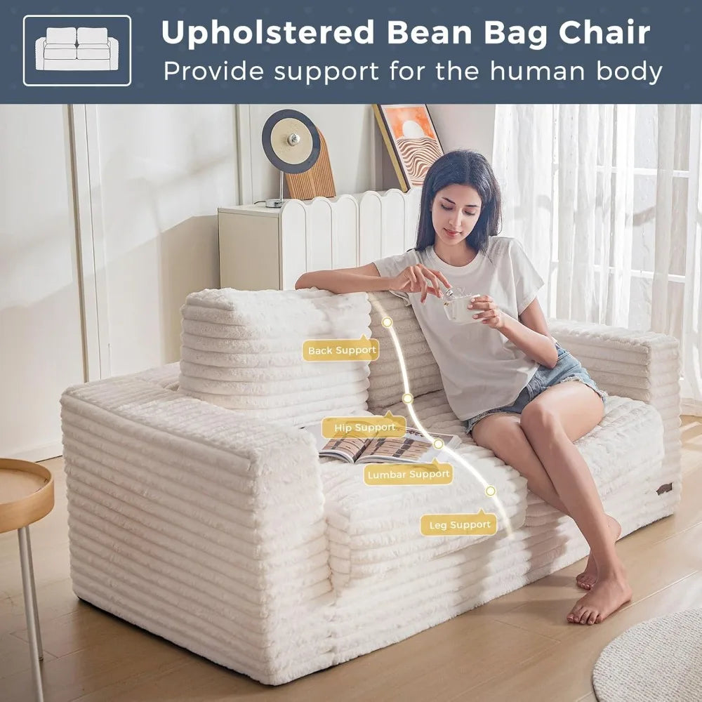 CN Giant Bean Bag Chair For Adults With Armrests Comfort