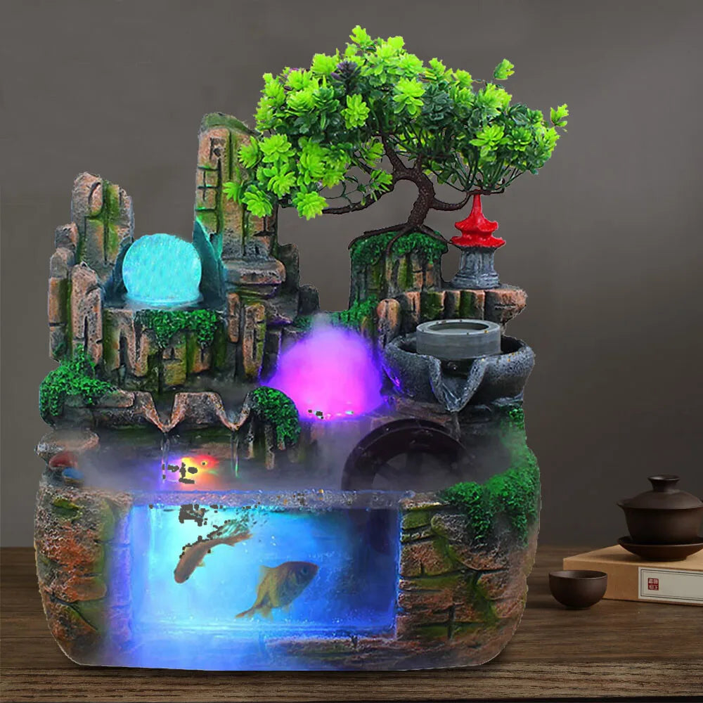Hign-concerned Feng Shui Desktop Fountain Rockery Waterfall
