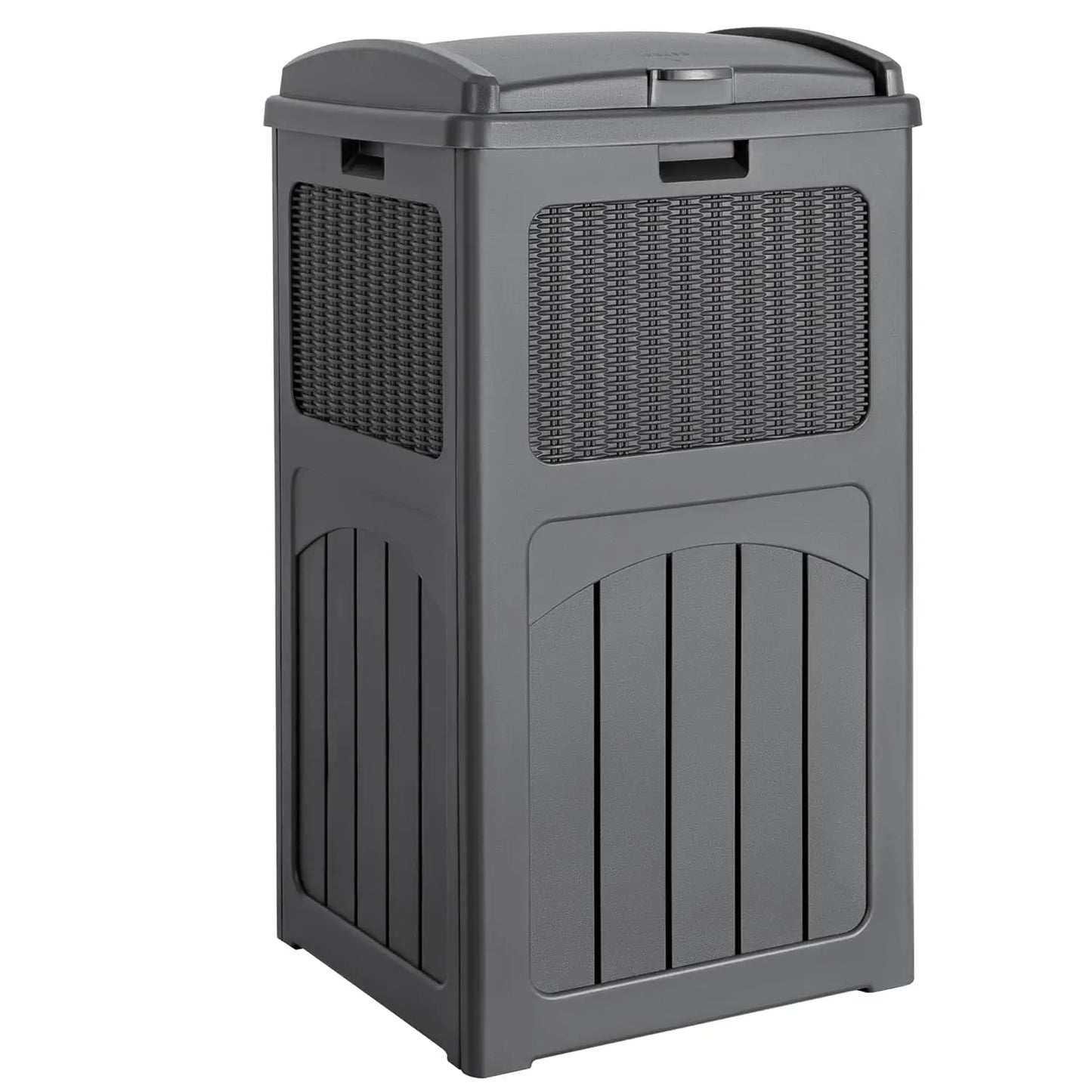 Hign-concerned Outdoor Dual Lid Resin Trash Bin Heavy Duty
