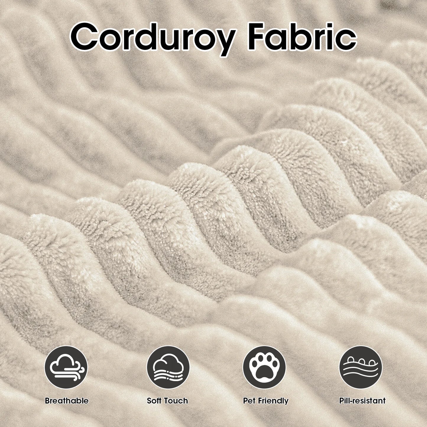 Gaildon Corduroy Sofa Lounge Chair With Removable Footrest