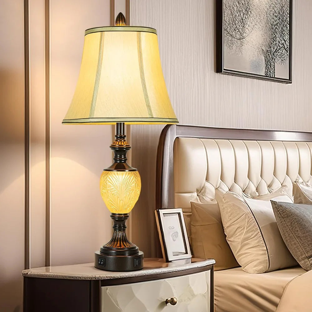 Hign-concerned Vintage Table Lamps Set of 2 With USB