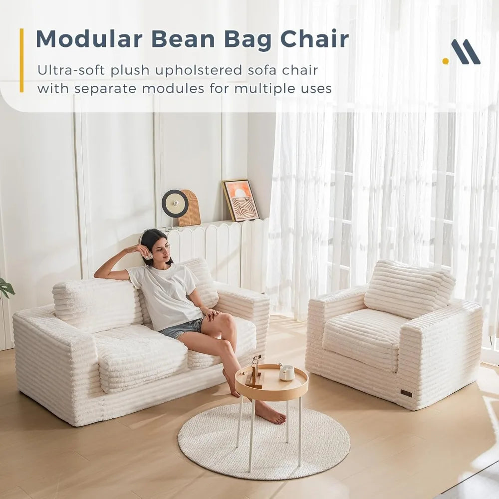 CN Giant Bean Bag Chair For Adults With Armrests Comfort