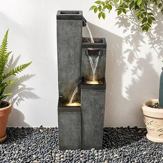 SunJet Five Tier Water Fountain Outdoor Indoor With Led