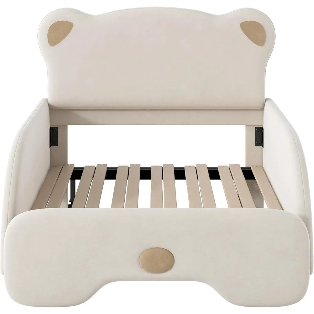 EAJNFAJK Extendable Daybed Sofa Bed With Bear Headboard