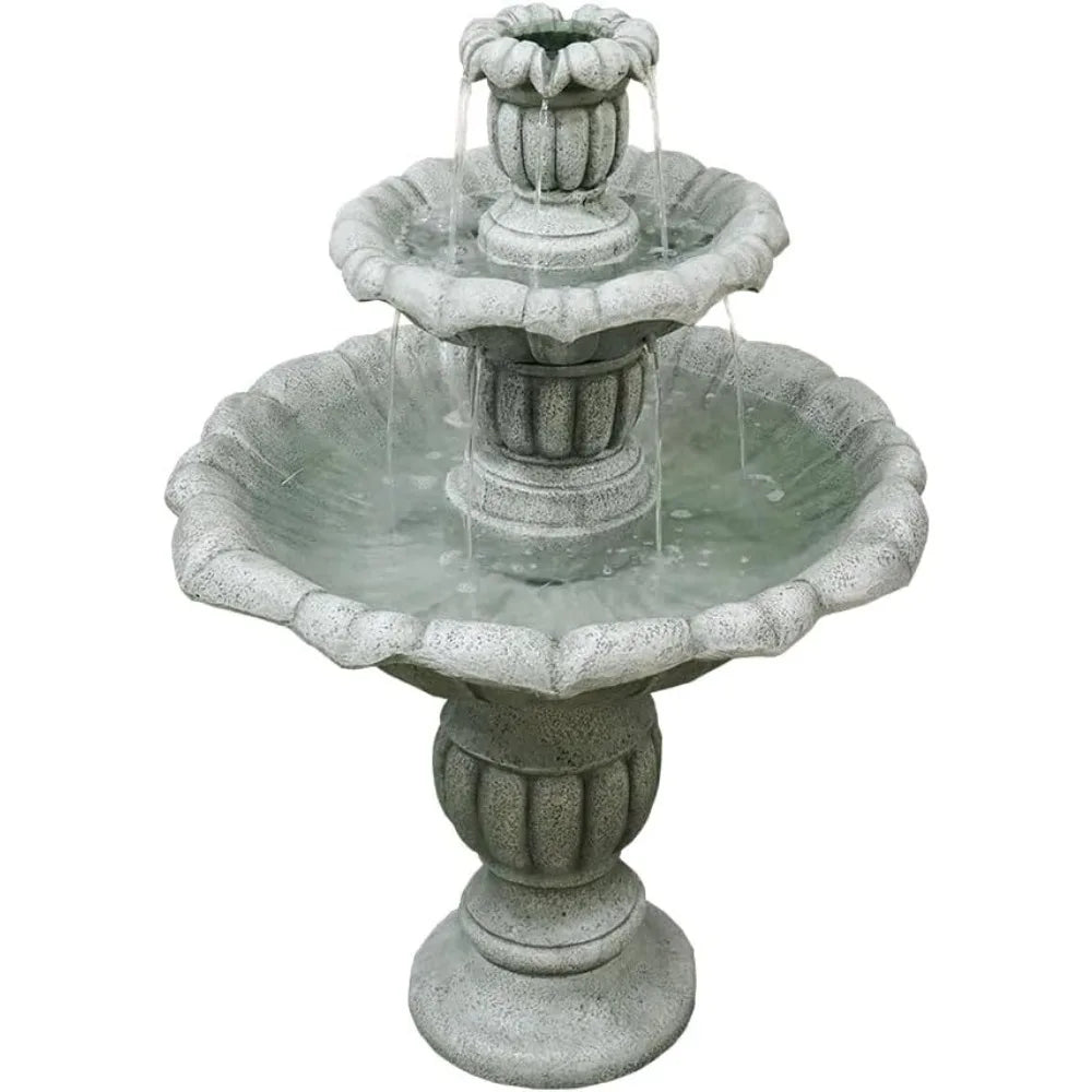 Watnature Birdbath Waterfall Fountain 3 Tier Pagoda Outdoor