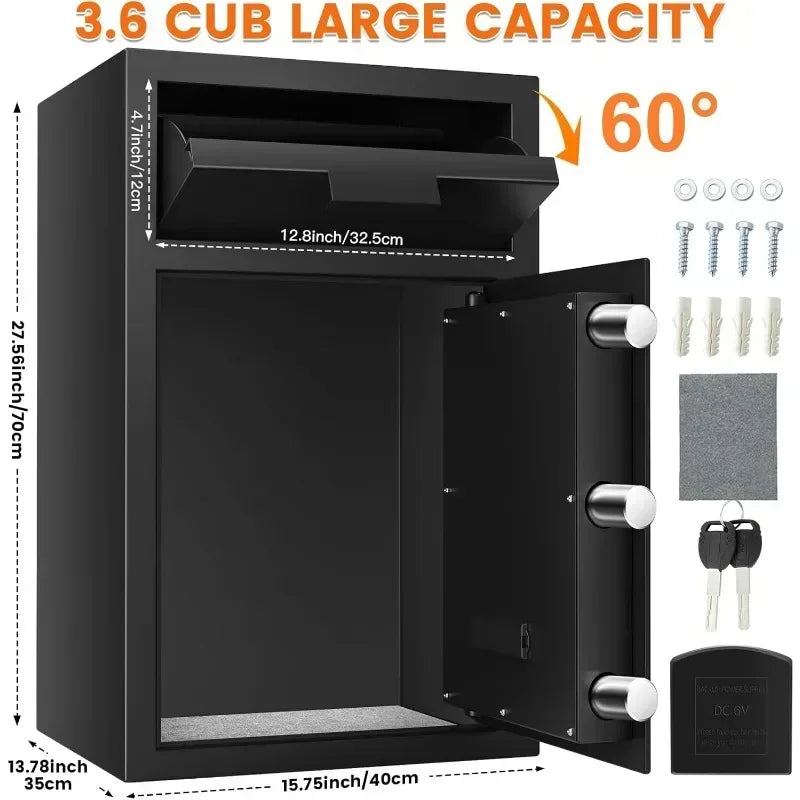 Tiskgg Fireproof Floor Safe Anti Theft Coin Slot Home Office