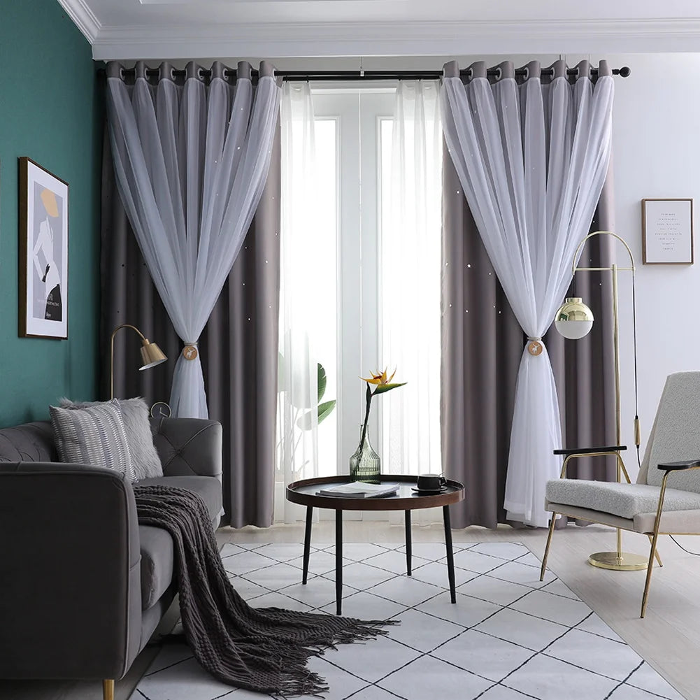 Guangdong Craft Weaving Hollow Out Star Curtain Sky Drape