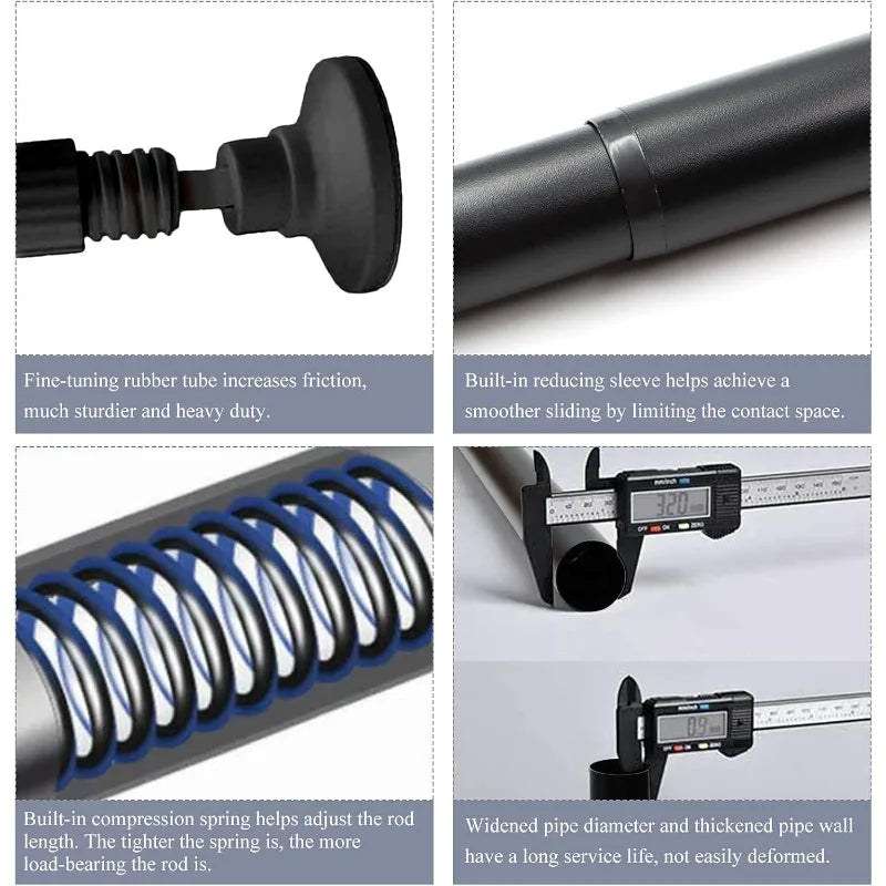 ZOCONE Tension Curtain Rod By Hignconcerned Rust Free