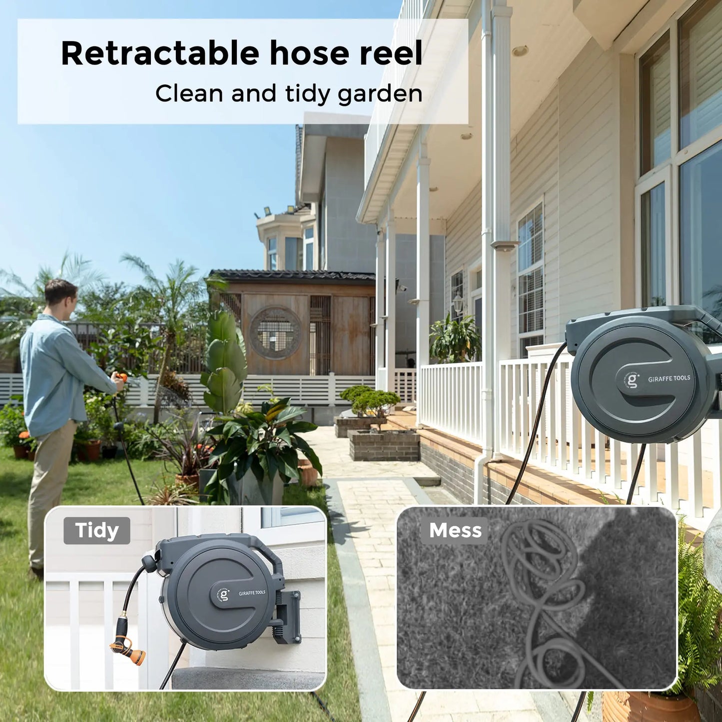 Giraffe Tools AW40 Retractable Hose Reel Wall Mounted
