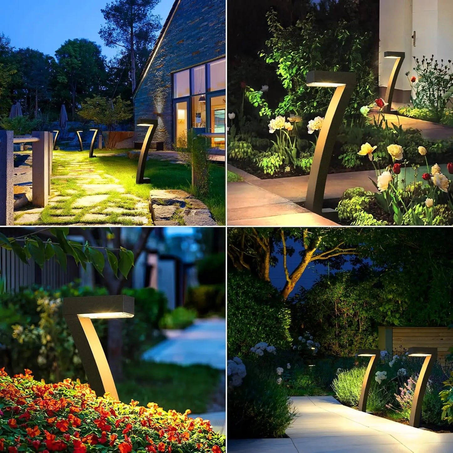 KPSTEK 6 Pack Solar Outdoor Lights LED Pathway Garden