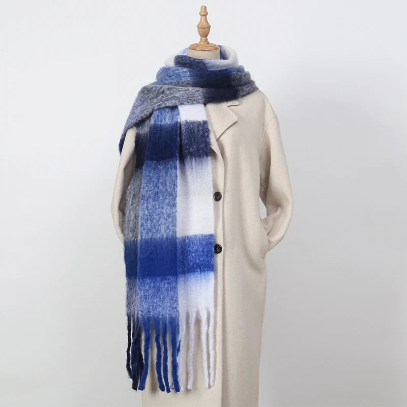 SENAIFEICN Winter Thick Warm Scarf Women Polyester Shawl