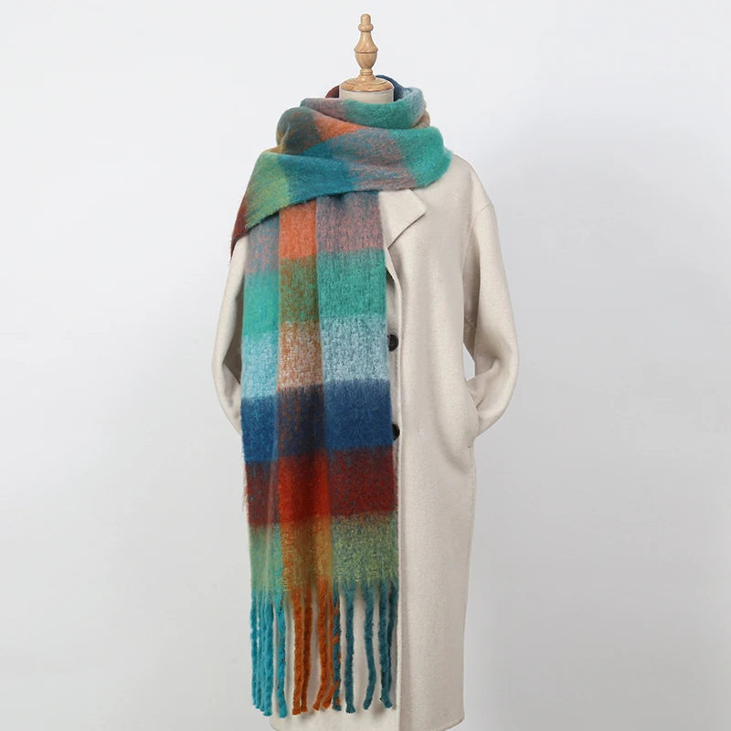 SENAIFEICN Winter Thick Warm Scarf Women Polyester Shawl