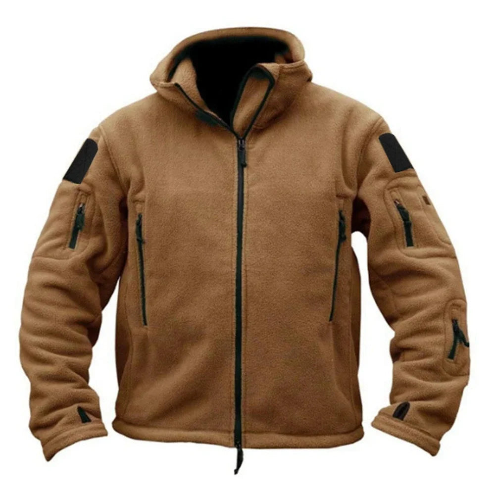 Men Military Winter Thermal Fleece Tactical Jacket Hooded Softshell Outdoor