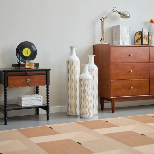 Hign-concerned Floor Metal Vase Modern Style Decor Set