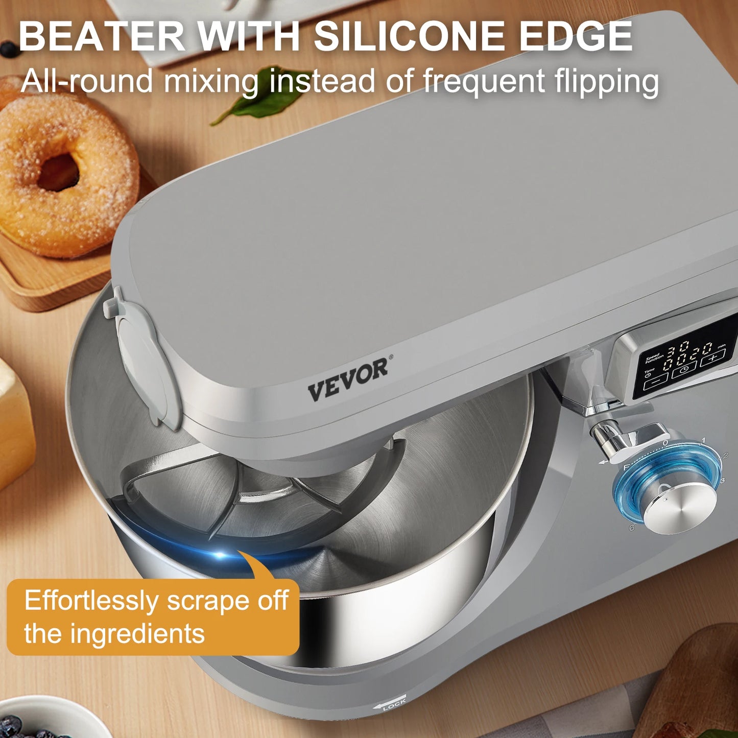 VEVOR 7.4 Qt 5 In 1 Stand Mixer With LCD Digital Screen