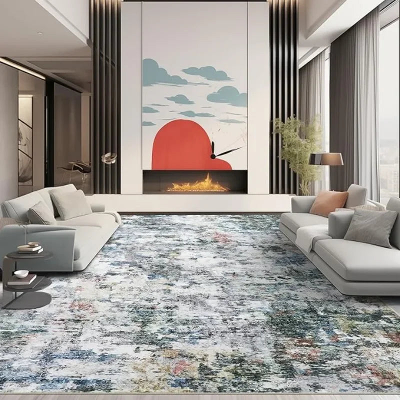 Evich Modern Abstract Area Rug Washable Non Slip Distressed