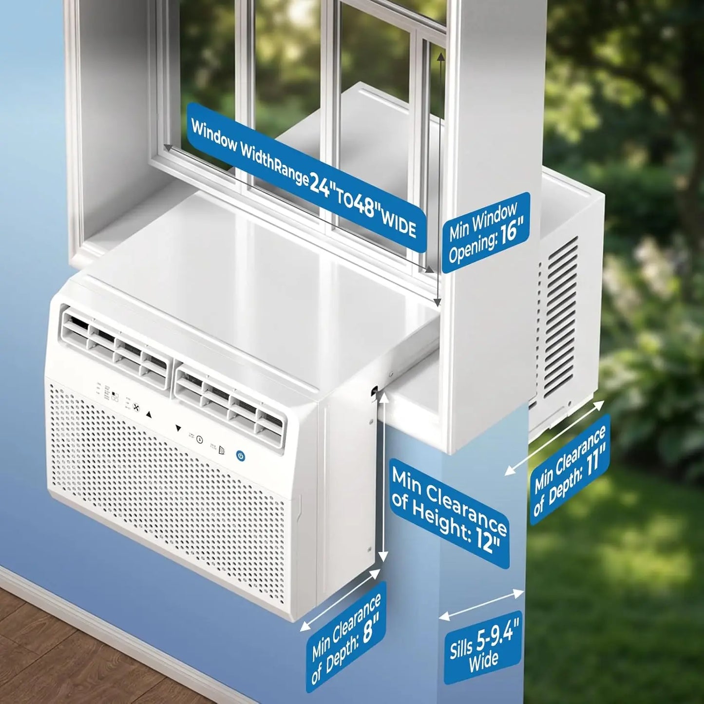 U-Shaped Window Air Conditioner 10000 BTU Cools Rooms