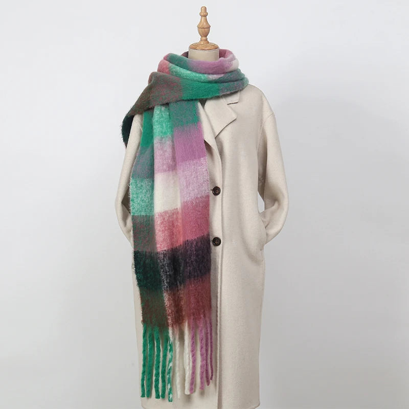 SENAIFEICN Winter Thick Warm Scarf Women Polyester Shawl