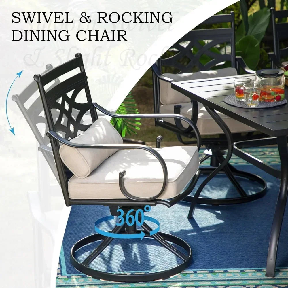 Guangbai 5 Piece Patio Dining Set With 4 Swivel Chairs