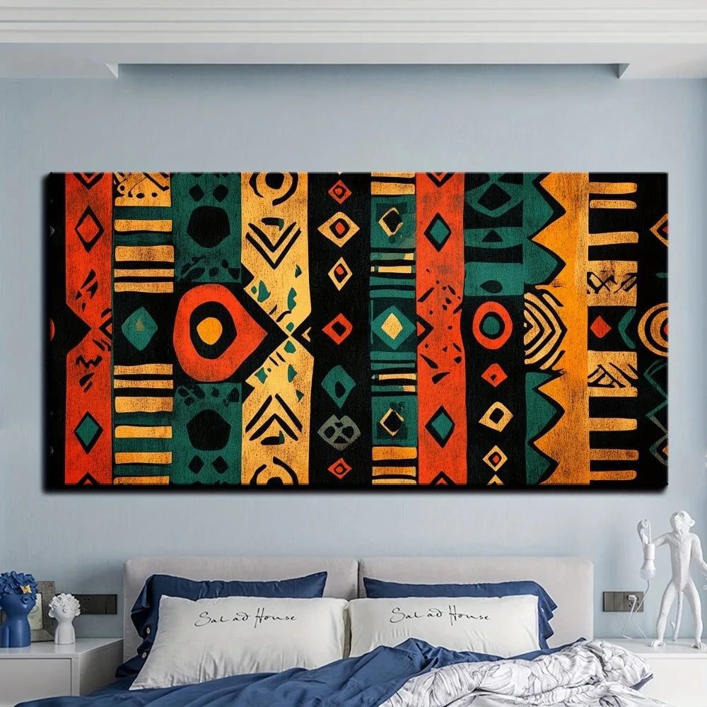 Hign-concerned Modern Abstract African Canvas Art for Walls