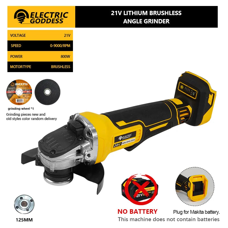 Electric Goddess DCG406 Brushless Cordless Angle Grinder
