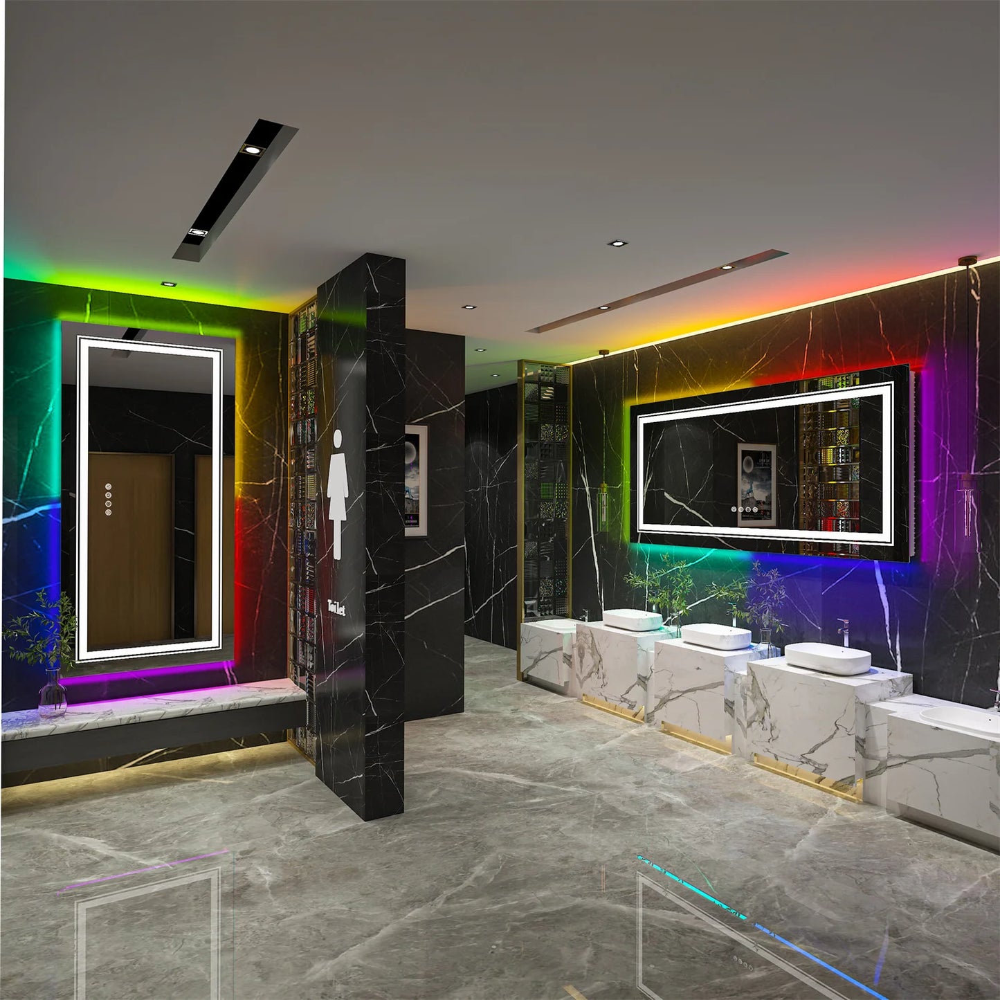 Wisfor LED Vanity Mirror RGB Backlit Dimmable Anti Fog