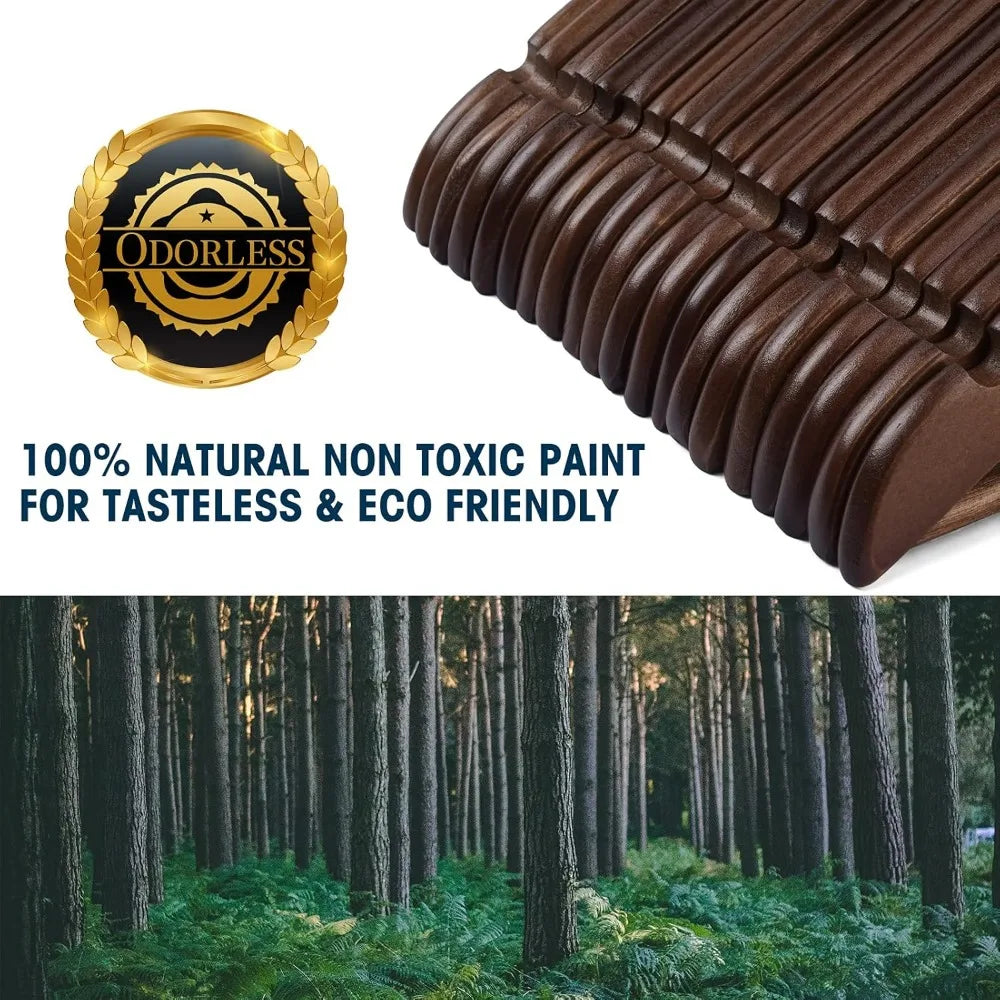 Walnut Wood Hangers 20 Pack Heavy Duty Closet Hangers
