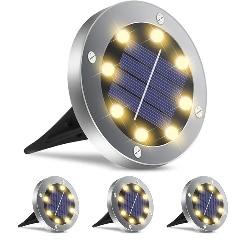 KPSTEK Solar Lights Outdoor 8 LED Landscape Pathway Garden