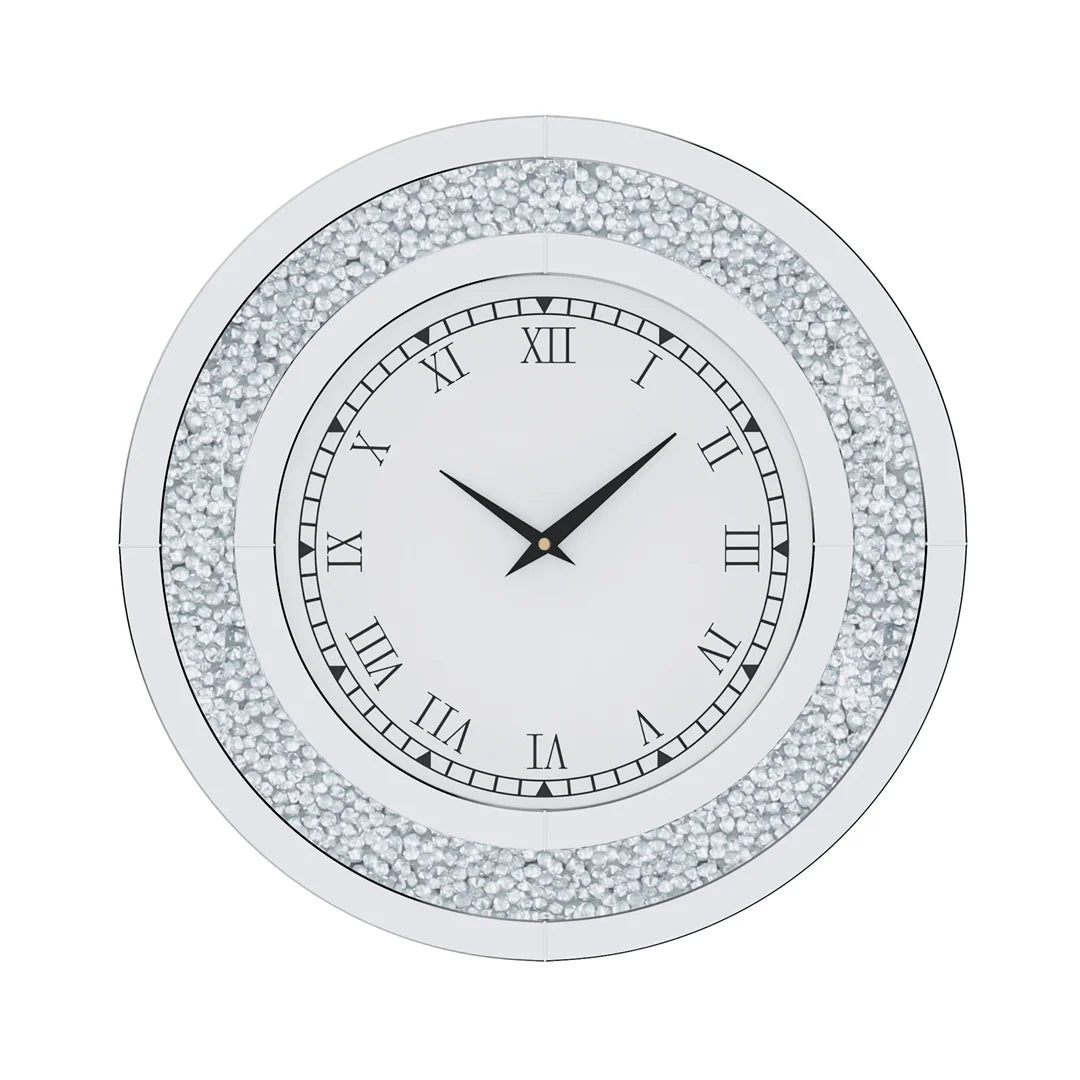 LUVODI Modern 3D Wall Clock Diamond Crystal Roman Numerals